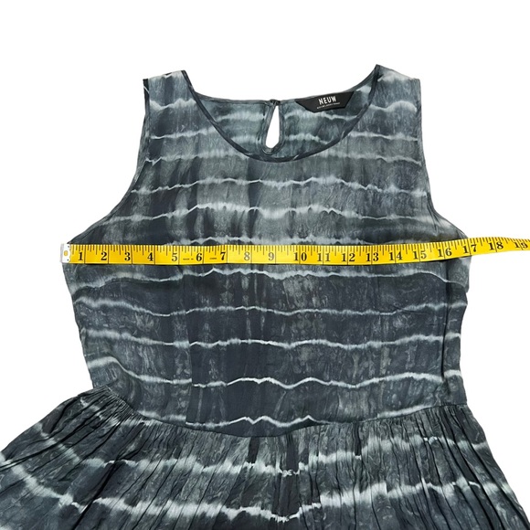 NEUW for Anthropologie Blue/Gray Shibori Cutout Maxi Dress Size Large - Picture 8 of 14